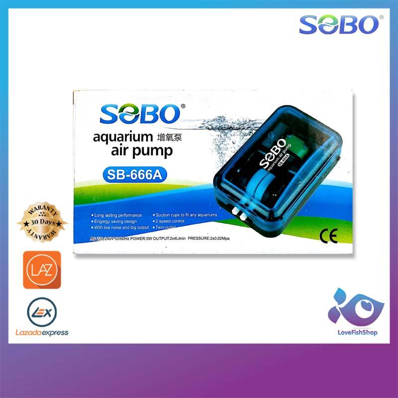 ปั๊มน้ำออกซิเจน 2 ทาง SOBO SB-666A ราคา 130 บาท