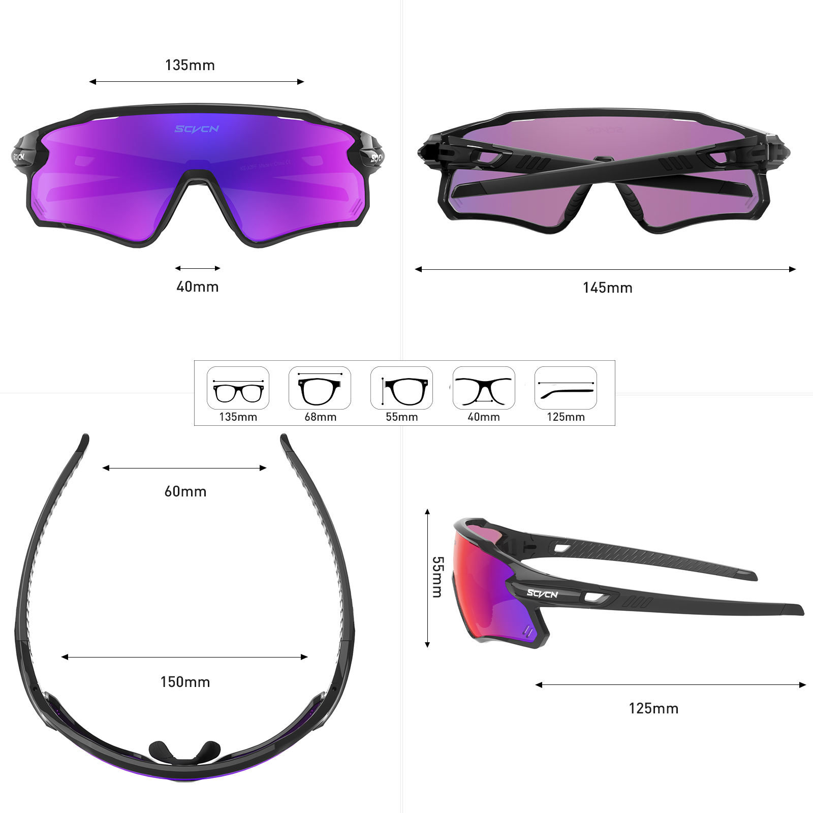TR90 Full Frame Photochromic Multi Color UV400 Protection Running Baseball Sport Sunglasses 14