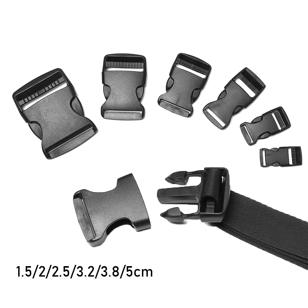 White 20pcs Luggage Bag Belt Strap Webbing Plastic Contoured Quick Side Release Buckles 1cm for Paracord Bracelet