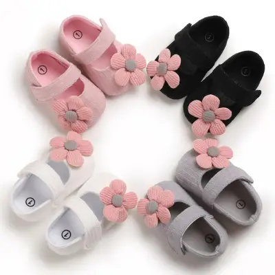 Shoes for Baby Girls Cute Flower Soft Sole Non-Slip Prewalker Princess Flats Kids Toddler