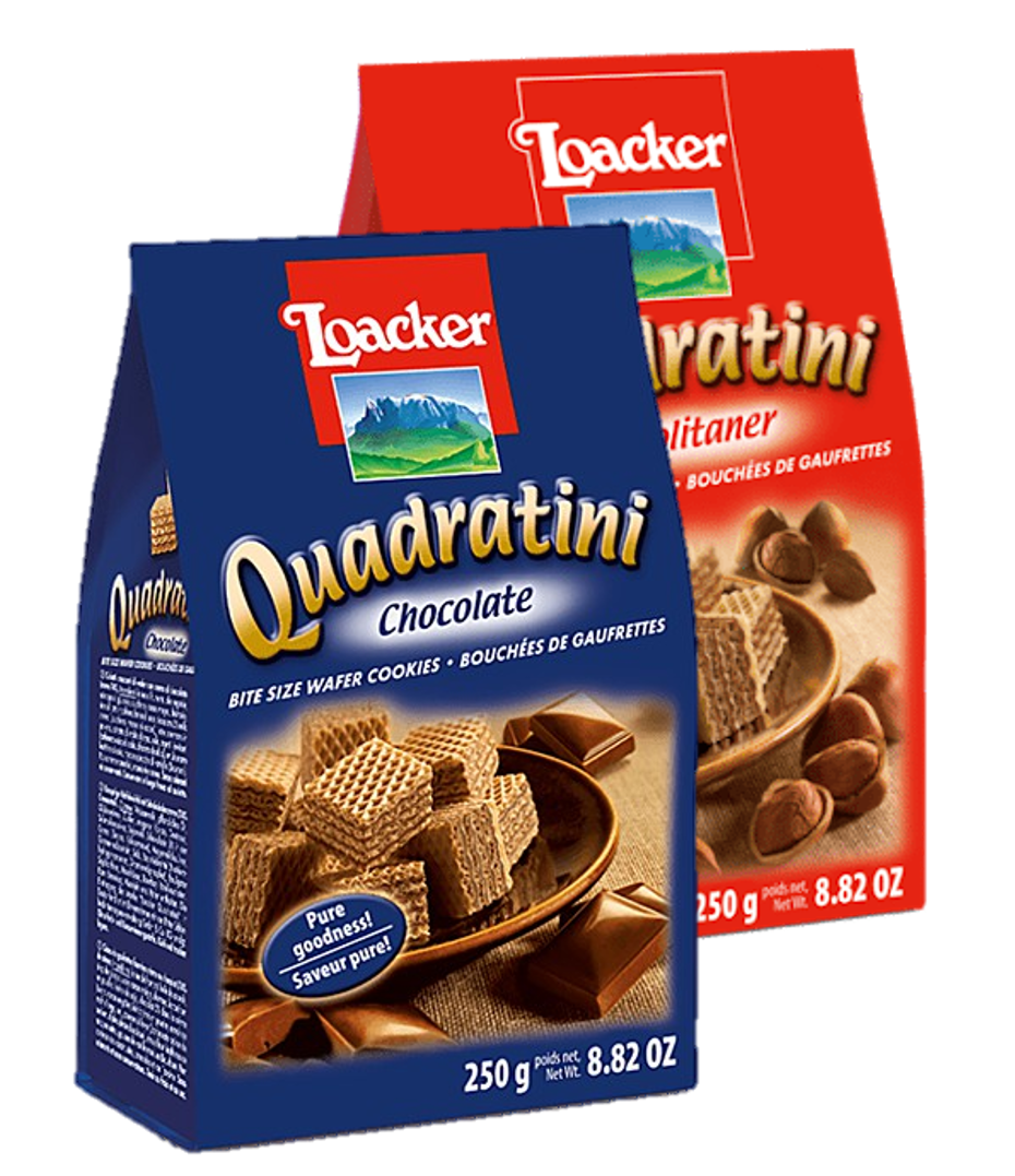 Loacker Quadratini Wafer Cookies SET (Napolitaner 250g + Chocolate 250g