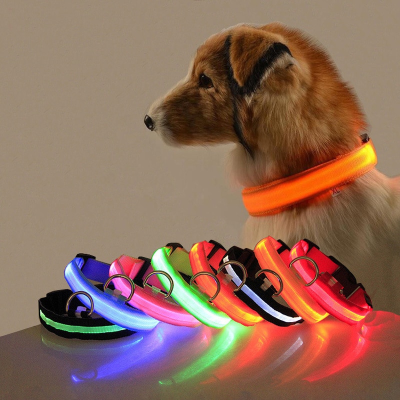 ปลอกคอสุนัข LED พร้อม USB ชาร์จไฟสีสันสดใสปลอกคอป้องกันการสูญหายที่ปลอดภัยสำหรับลูกสุนัขลูกแมวปลอกคอนำสัตว์เลี้ยง