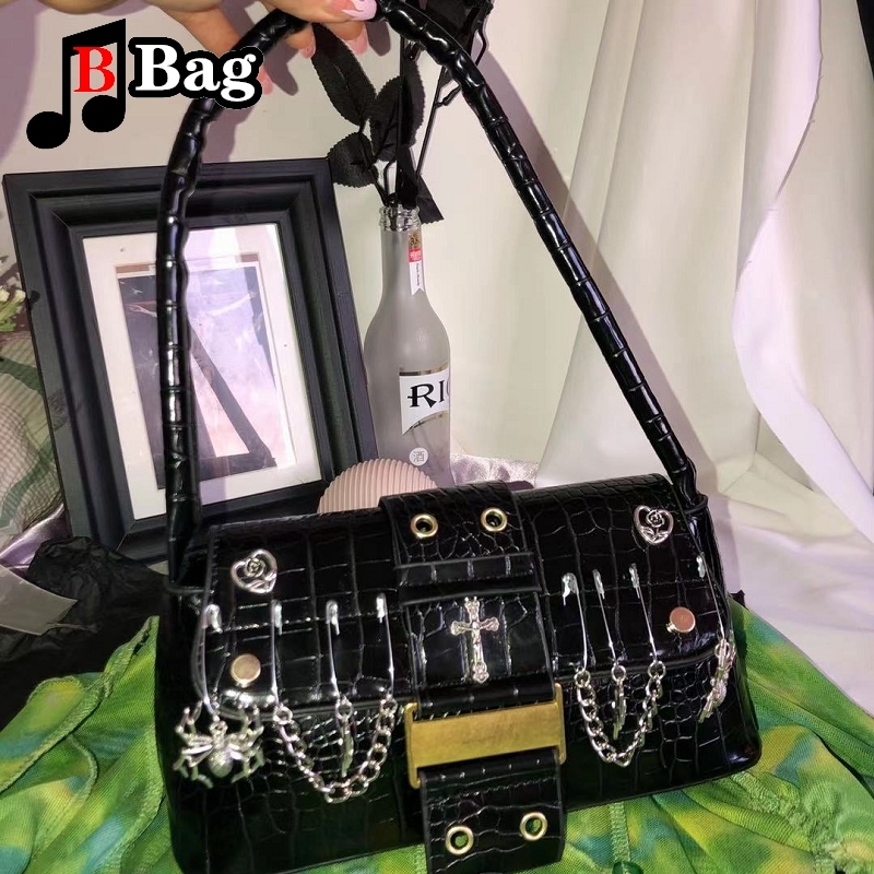 Niche American Retro Hot Girl Y2g Punk Studded Shoulder Bag
