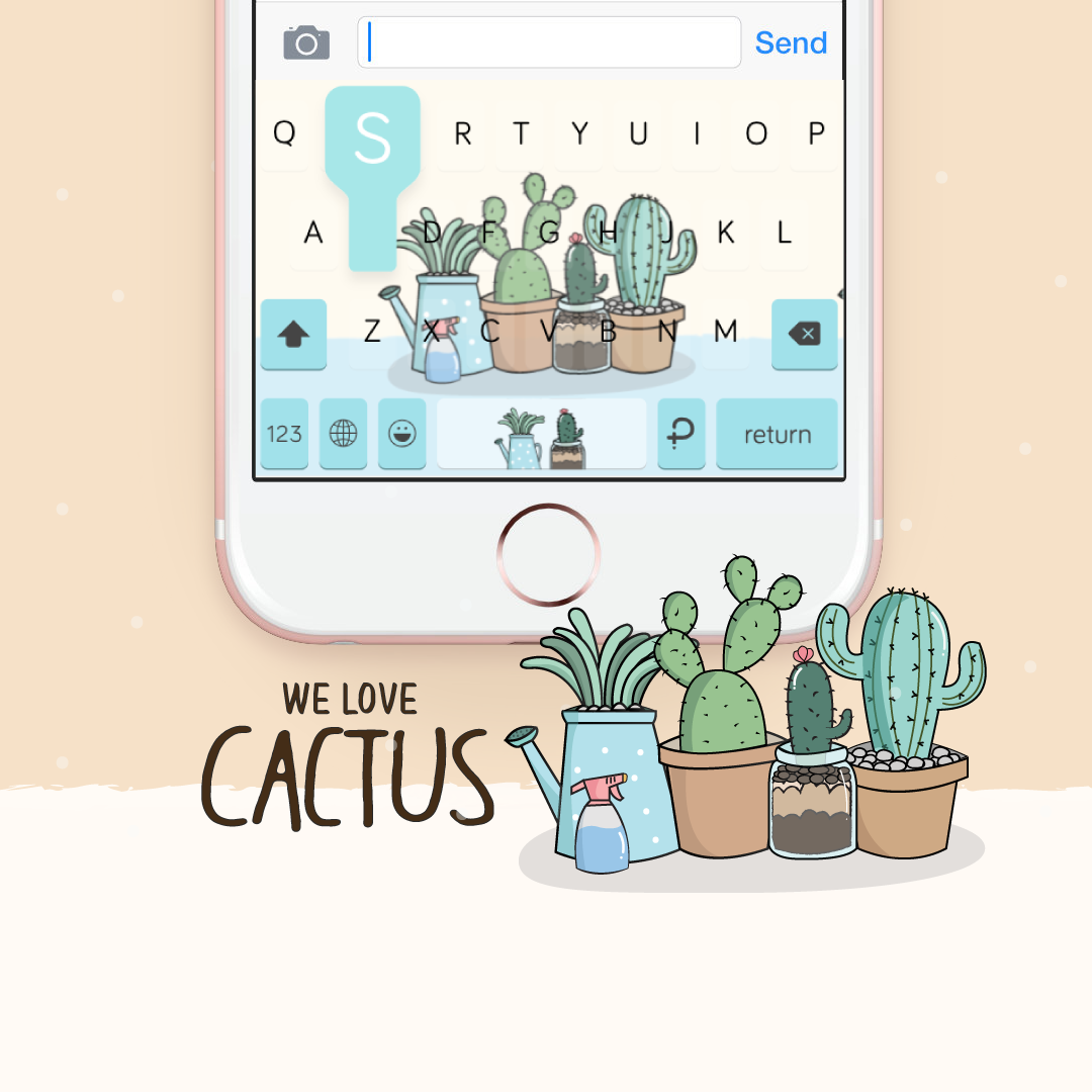 We love Cactus. Keyboard Theme⎮(E-Voucher) for Pastel Keyboard App