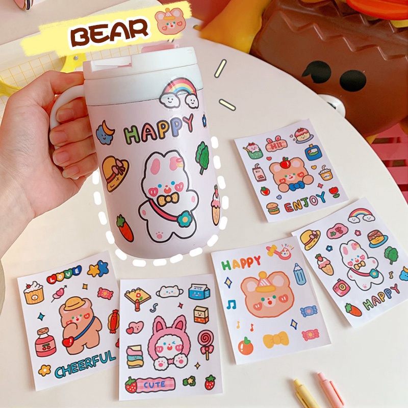 Cute Tank Sticker Cute Cartoon Water Bottle Sticker Waterproof Thermos Cup Sticker Hand ...