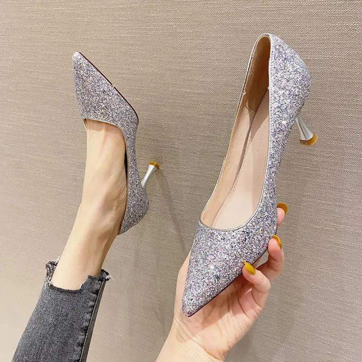 silver mid heel bridesmaid shoes