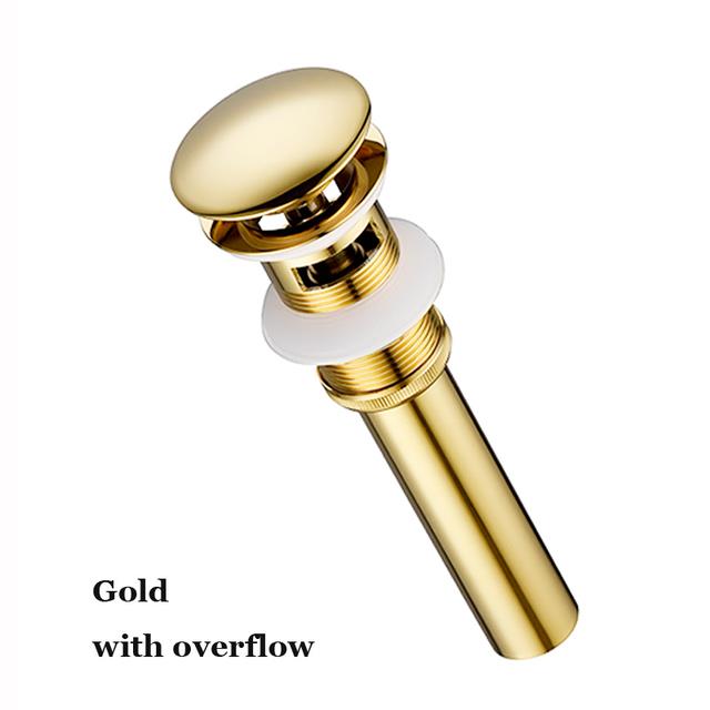 Bathroom Basin Sink Pop Up Drain Brass Drain Plug Gold Bathroom Sink