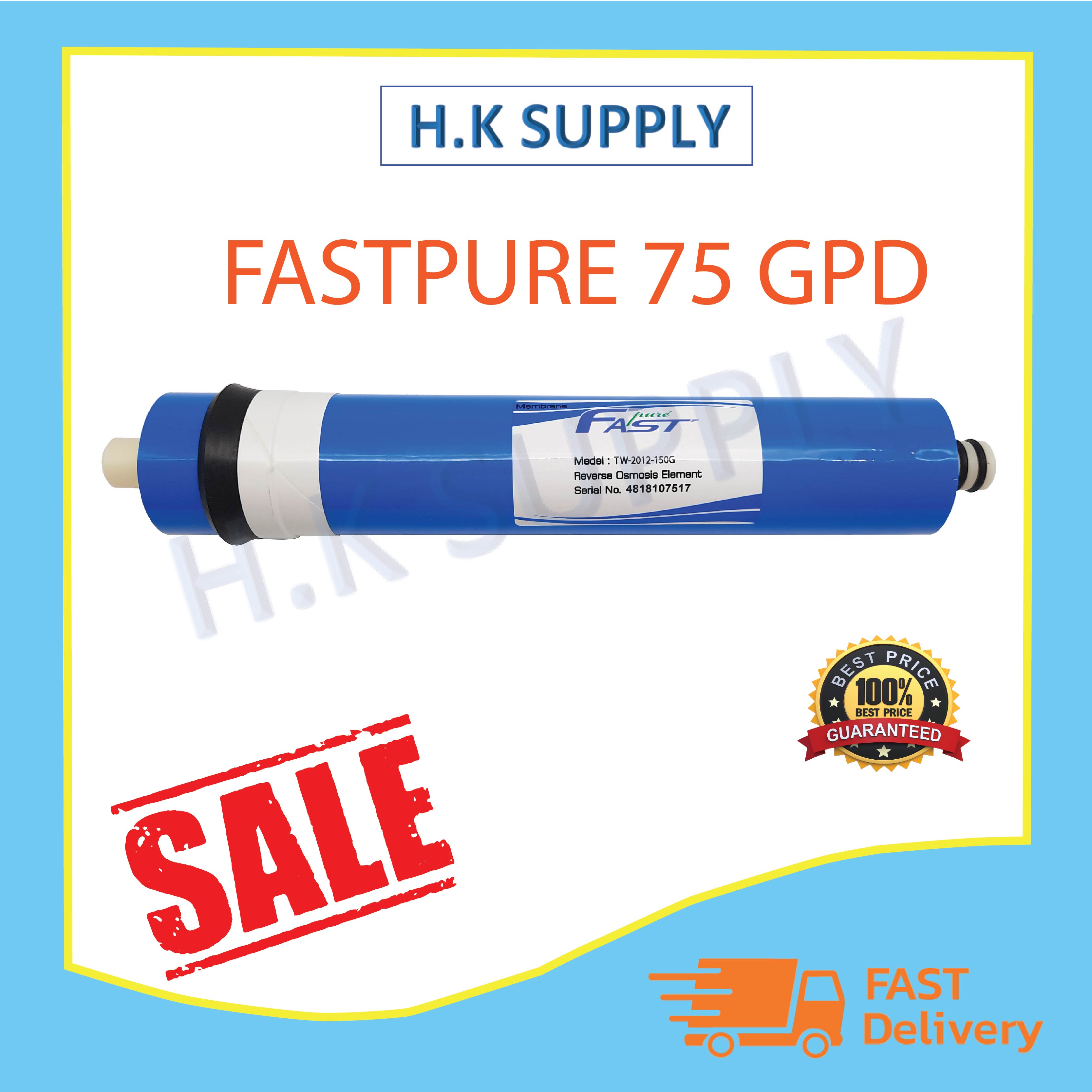 FastPure ไส้กรองน้ำเมมเบรน 75 GPD (RO Membrane)