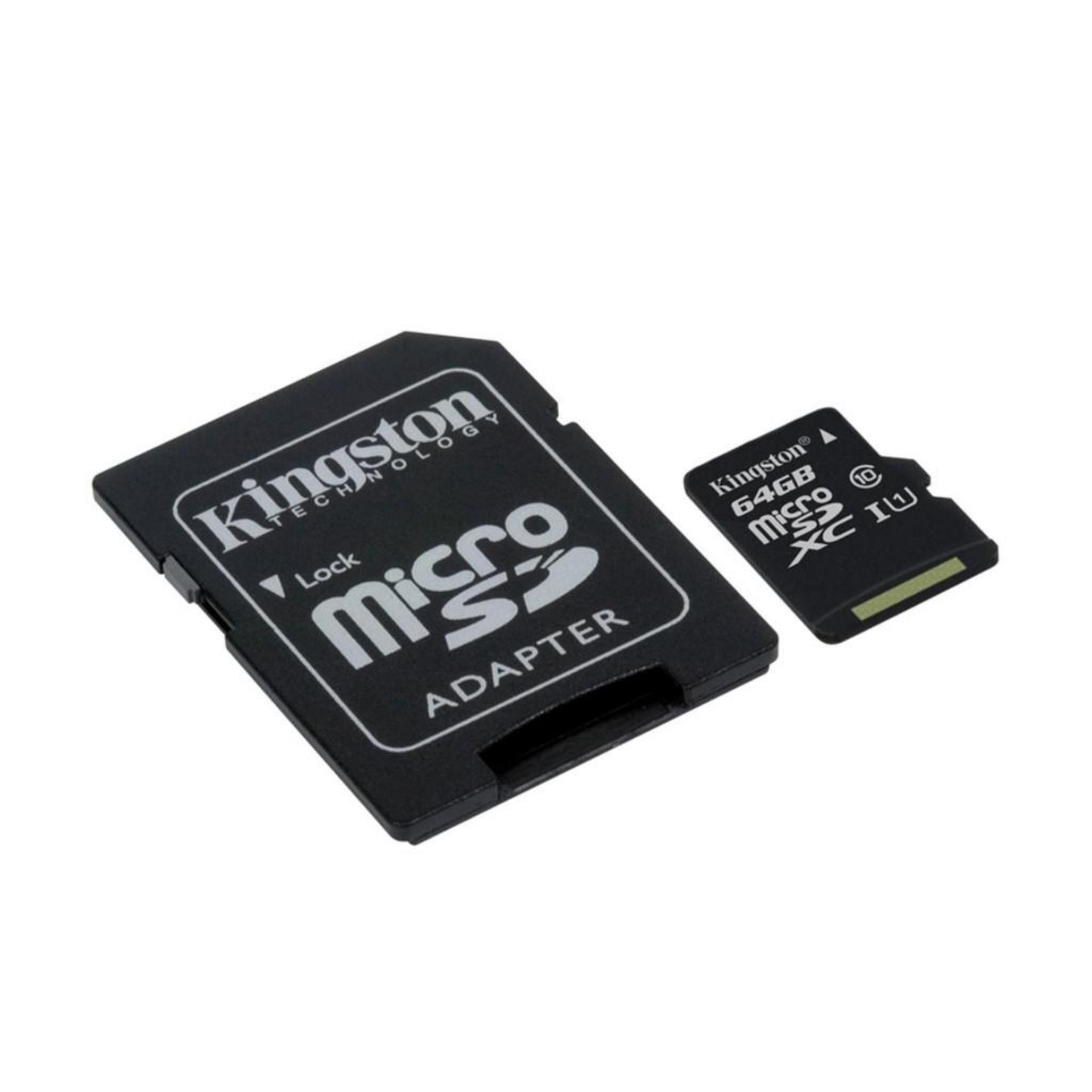 การ์ดหน่วยความจำ Kingston Class 10 Micro SD Card 64 GB รับประกันของแท้