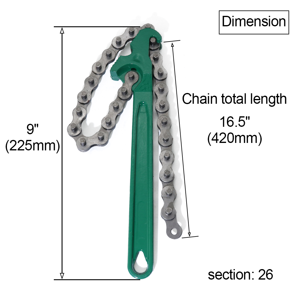 Boerray 9 Inch Heavy-Duty Ratcheting Chain Wrench Oil Filter Tool ...