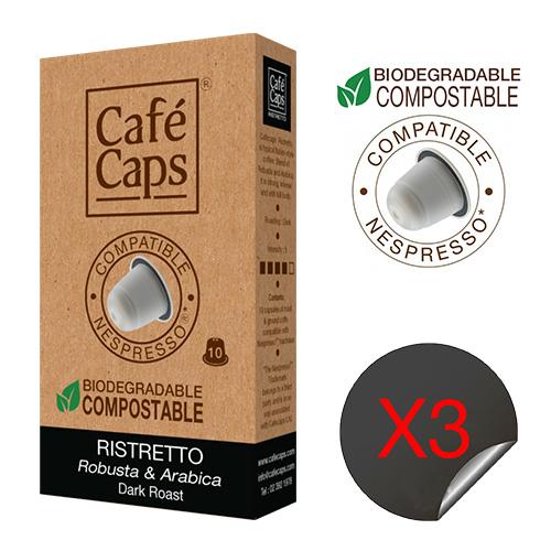 Nespresso compatible capsules Ristretto X30 แคปซูล (Arabica/Robusta)