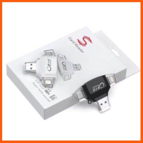 ✨✨#BEST SELLER?? idragon 4-in-1 OTG Card Reader Mini USB 2.0 TF SD Card Slot for Lighting/Type-c/Micro USB/USB 2.0 อุปกรณ์จัดเก็บข้อมูล (STORAGE & MEMORY CARD ) STORAGE MEMORY CARD อุปกรณ์จัดเก็บข้อมูล Memory Card เม็มโมรี่การ์ด Compact Flash