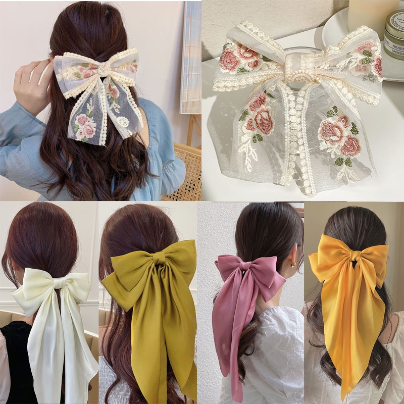 【ZEVER】Kẹp tóc nơ to phong cách Hàn Quốc Kẹp tóc thời trang nữ