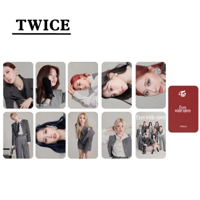 10pcs/set Kpop TWICE Regular album 2 EYES WIDE OPEN Double sided Print High gloss K pop TWICE photo Album cards for fans Gift