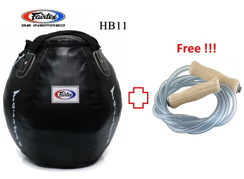 กระสอบทรายทรงโอ่ง แฟร์แท็กซ์ HB11 สีดำ ( ขายแบบไม่บรรจุ) Fairtex Heavy Bag HB11 Training MMA Kickboxing (Un-filled) Free Jump rope