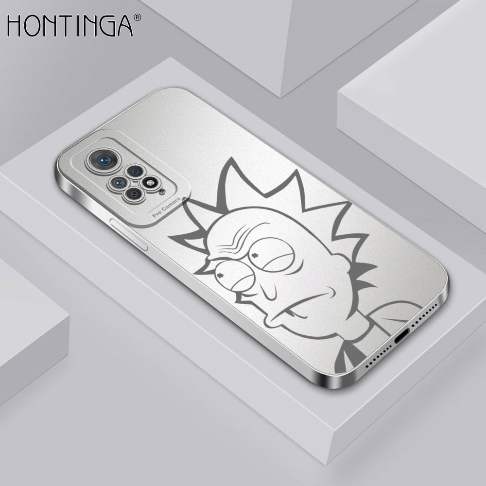 Hontinga Casing Case For Xiaomi Redmi Note 11 Pro 4G 5G Case New Square Soft Silicone Case Cartoon Crazy Scientist Genius Grandpa Full Cover Camera Protectior Shockproof Rubber Cases Back Cover Phone Casing Softcase