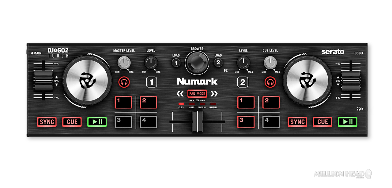 Numark : DJ2GO2 Touch by Millionhead (คอนโทรลเลอร์ DJ Numark DJ2GO2 Touch จากแบรนด์ Numark แบบ 2 Channel DJ controller)
