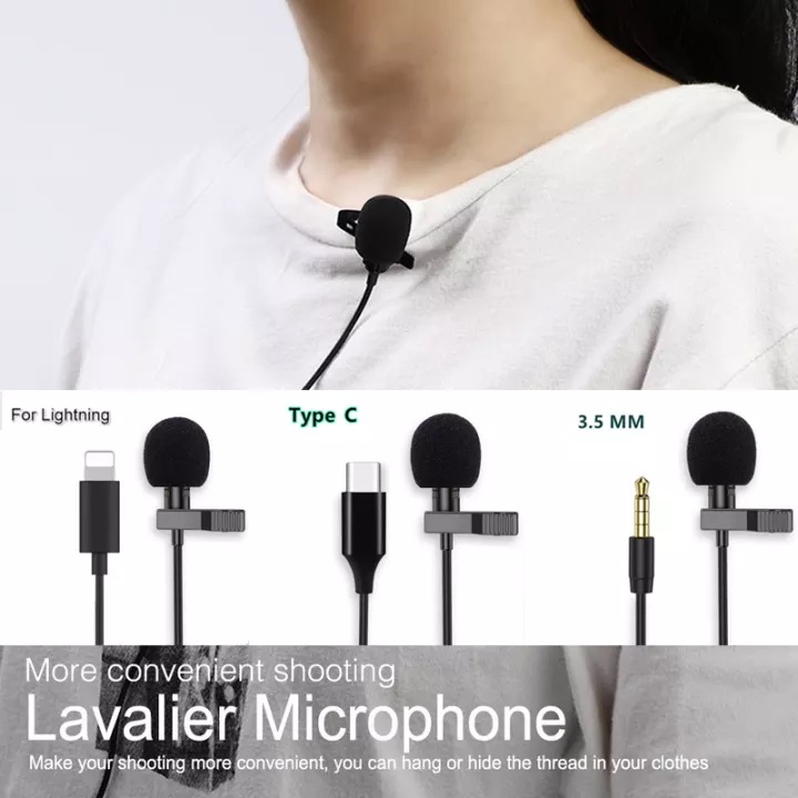 ไมโครโฟนขนาดเล็ก สำหรับติดปกเสื้อแบบ ไมค์ไลฟ์สด อัดเสียง ไมค์โทรศัพท์ ใช้กับมือถือ Mini Clip-on Microphone for iOS / Android