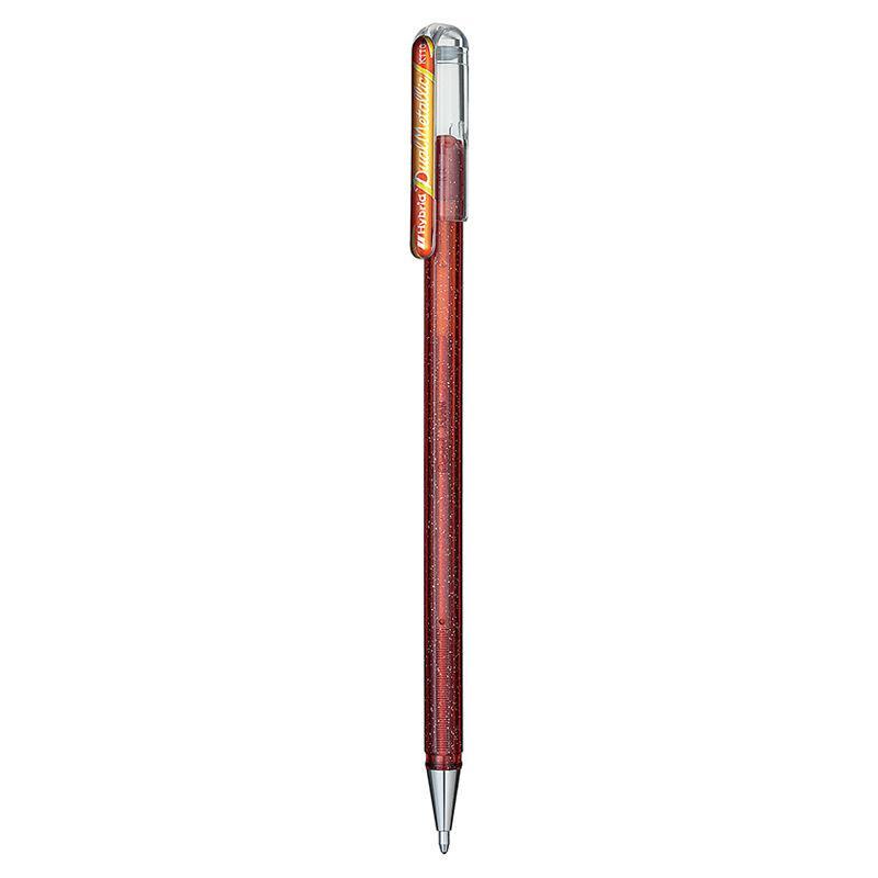 Electro48 เพนเทล ปากกาหมึกเจลผสมกลิตเตอร์ รุ่น Hybrid Dual Metallic K110-DFX ขนาด 1.0 มม. หมึกเจลสีส้ม