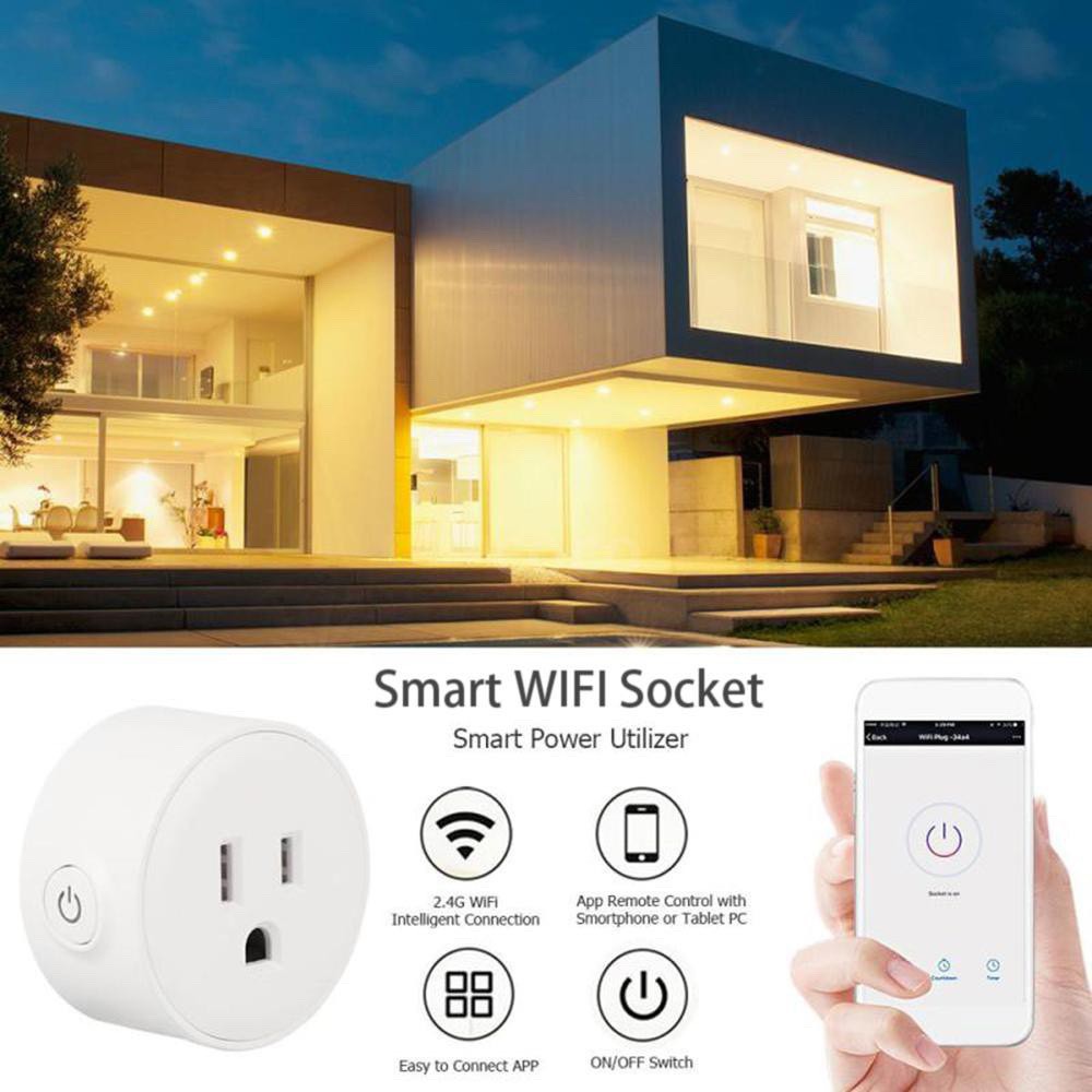 ปลั๊ก Wi-Fi ควบคุมเครื่องใช้ไฟฟ้าในบ้านและที่อยู่อาศัย เพียงเปิดใช้ Mini Socket App รีโมทคอนโทรลไร้สายแบบตั้งโต๊ะ