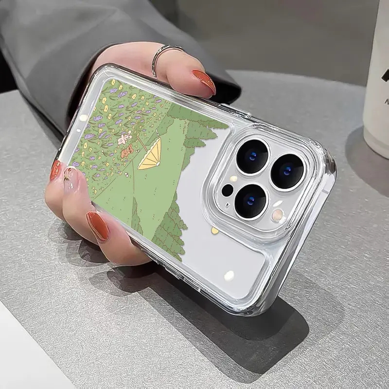 Ốp Điện Thoại TPU Mềm Trong Suốt Chống Sốc Nút Độc Đáo Cho IPhone 11 14 13 12 Pro Max XS X XR 7 + 8 6 6S Plus Sự Bảo Vệ