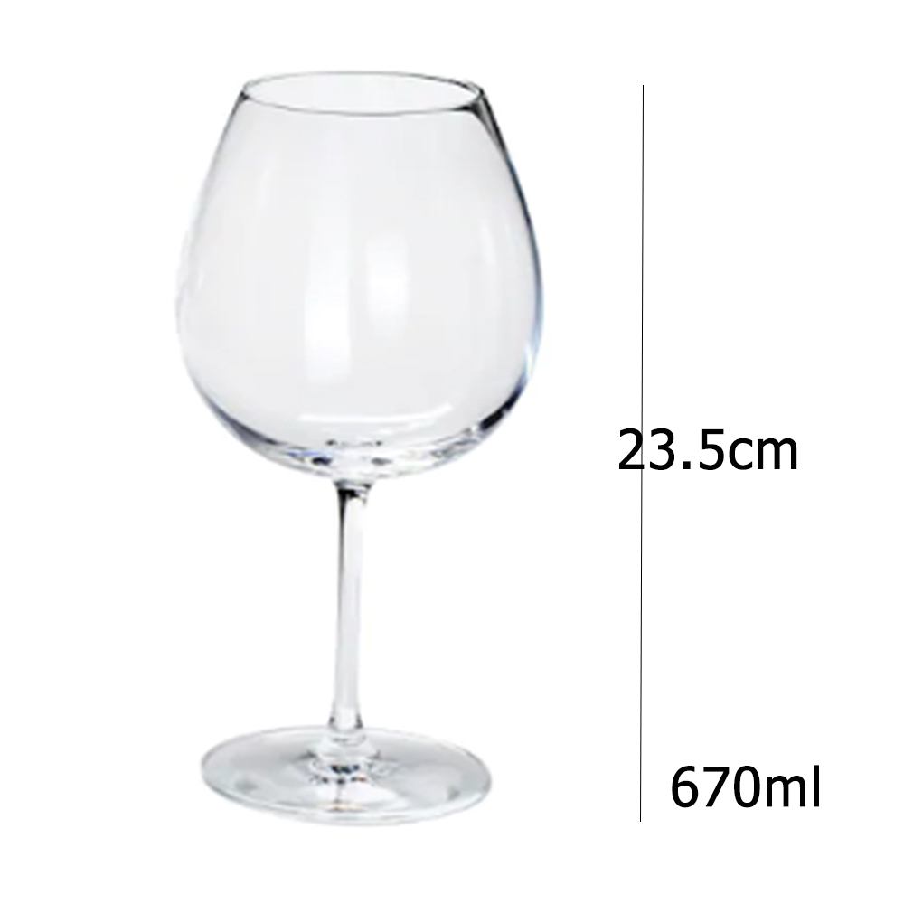 แก้วไวน์แดง แก้วใส แก้วไวน์ใหญ่  สำหรับผู้ชื่นชอบดื่มไวน์ ให้รสชาติดียิ่งขึ้น ขนาด 670มล. (12แก้ว) Crystalline Red Wine Glass 670ml. by Home Mall (12 glasses)