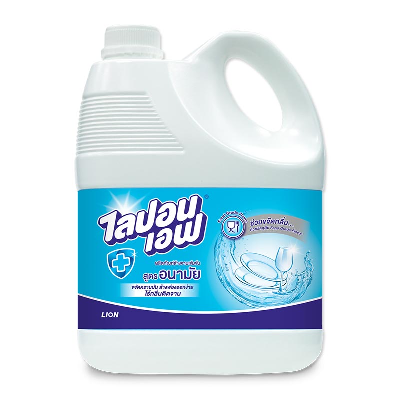 น้ำยาล้างจาน ไลปอน เอฟ สูตรอนามัย (3,600 มล.) Lipon F Dishwashing liquid Hygiene formula Size 3,600 ml