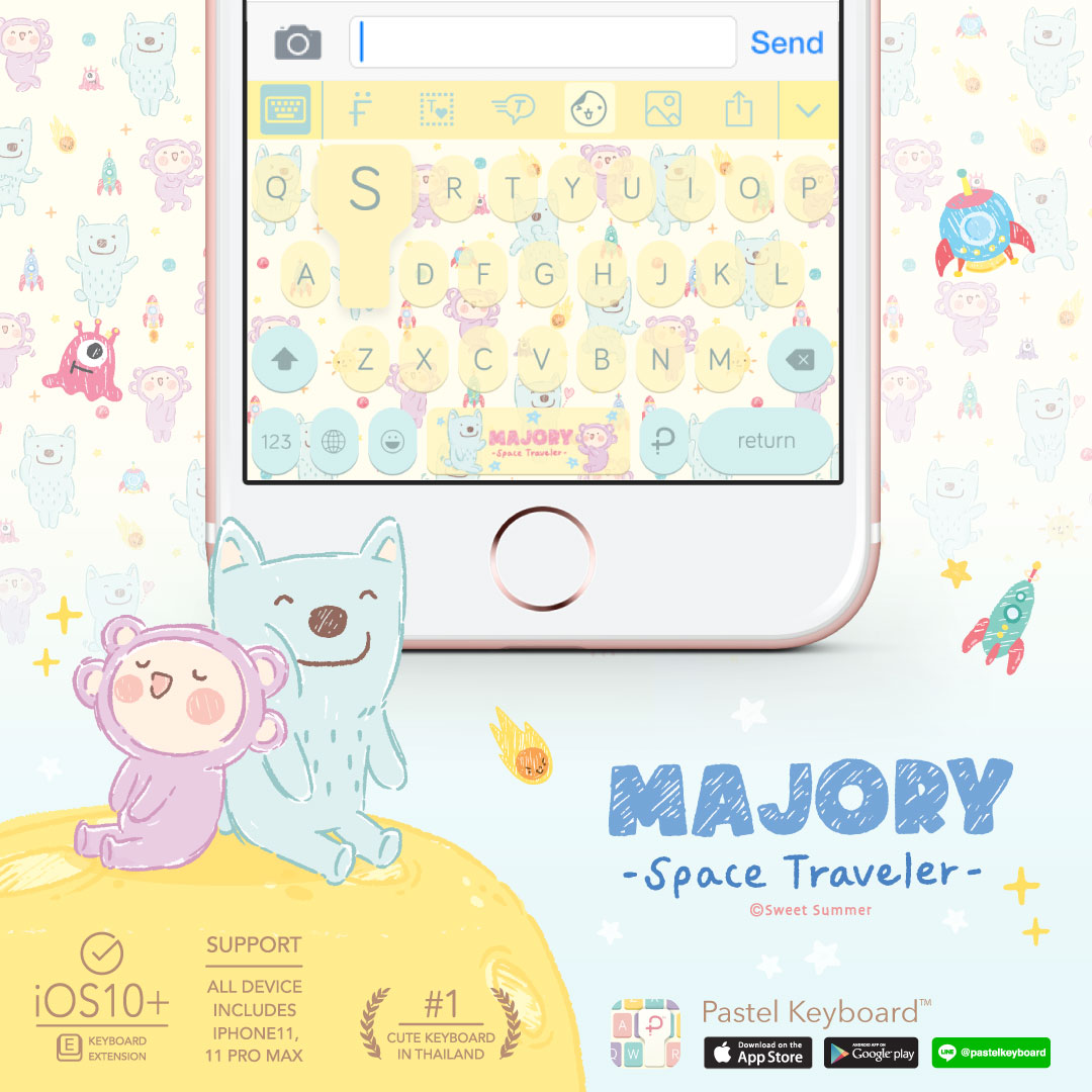 Majory : Dreamy Space Keyboard Theme⎮(E-Voucher) for Pastel Keyboard App