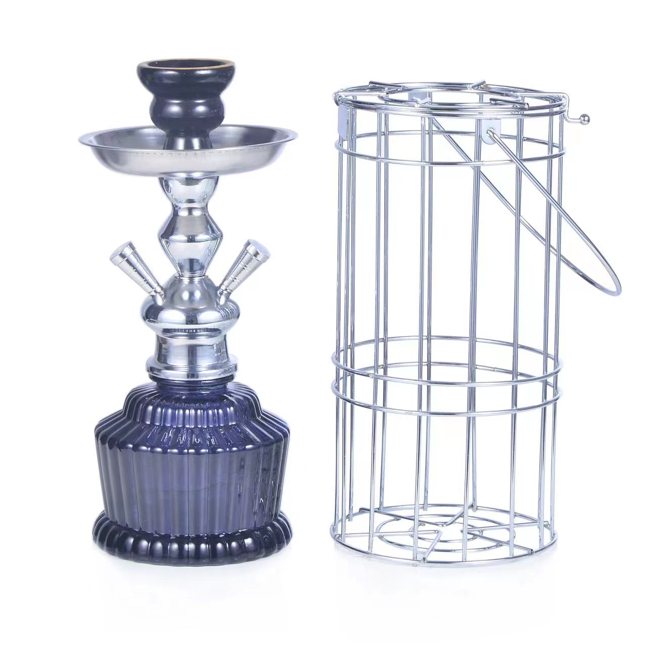 Direct Supply Birdcage Hookah Set Iron Cage Single Tube Glass Hookah