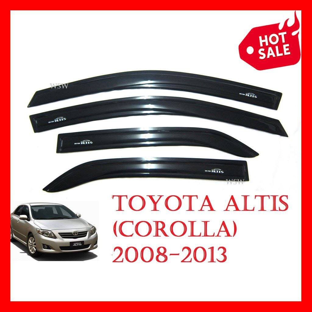 กันสาดประตู รถยนต์ โตโยต้า อัลติส ปี 2008-2013 สีดำ Toyota corolla altis Windshield กันสาด กันฝน ของแต่งอัลติส AO ราคาถูก ราคาส่ง ราคาโรงงาน มี บริการเก็บเงินปลายทาง