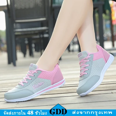 Fast delivery in s ต็ breasted running shoes gauze women's shoes fashion casual shoes women sports shoes sneakers student weight lighter and casual