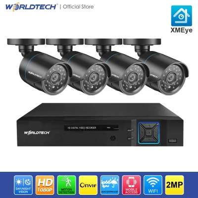 Worldtech WT-AHDSET11080P CCTV Set Camera Full HD AHD KIT 2MP