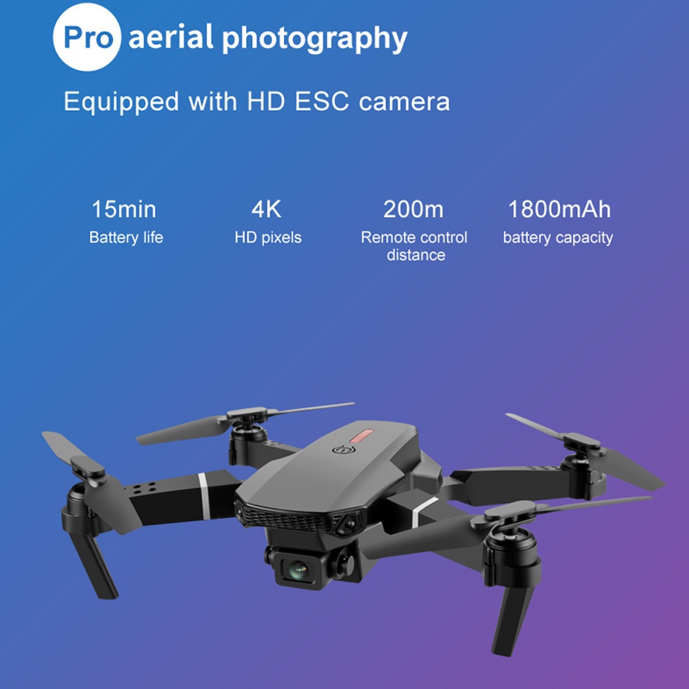 Drone E88 Pro 4K HD Dual Camera Positioning 1080P WiFi FPV New 2021 ...