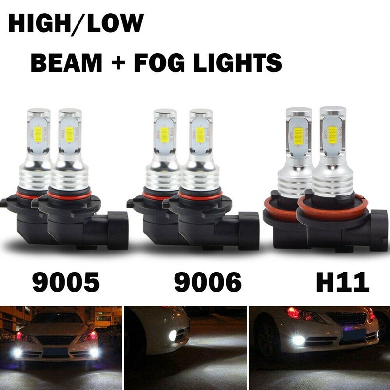 Combo 6000K White 9005 H11 LED Headlights Fog Lights For Lexus RX350 2010-2015