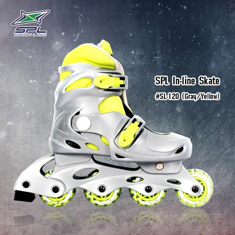 SPORTLAND อินไลน์ สเก็ต โรลเลอร์สเก็ต Roller Skate Inline Skate รุ่น SL-120 (Gray/Yellow)