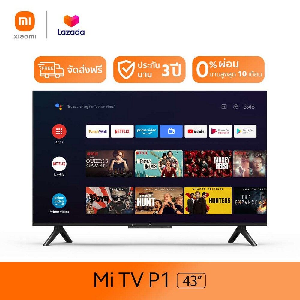 เก็บคูปองส่วนลด ลดเพิ่ม 700 บาท![ผ่อน 0%] Mi TV 43 นิ้ว Android TV ทีวี จอ 4K UHD สมาร์ททีวี รองรับ YouTube / Netflix ประกันศูนย์ไทย Smart TV