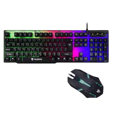 NUBWO NKM-300 INFAREZ ชุดคีย์บอร์ดเมาส์ Keyboard And Mouse Gaming Combo Set - Black