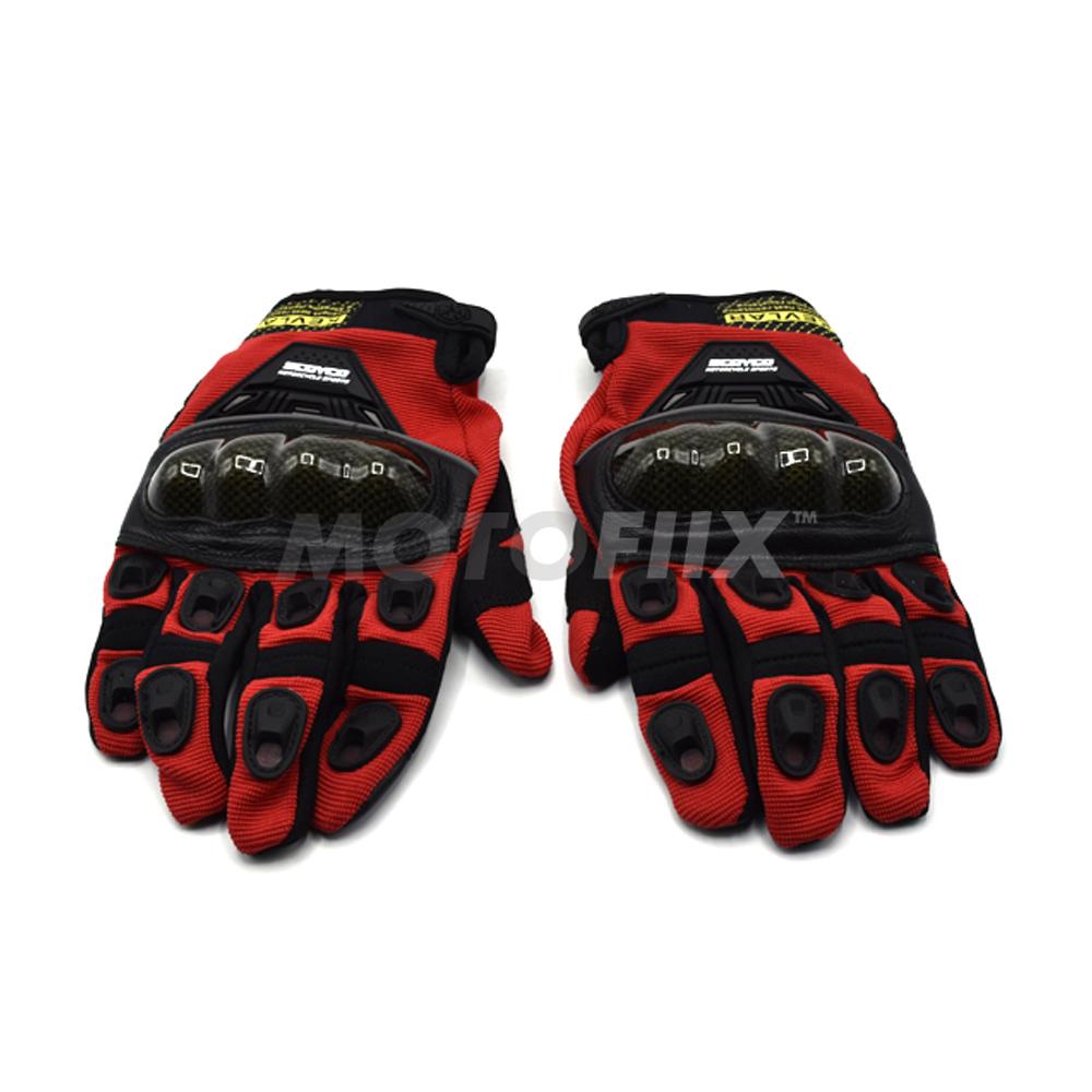 ถุงมือเต็มนิ้ว SCOYCO รุ่น MC14B SIZE XL สีดำ แดง