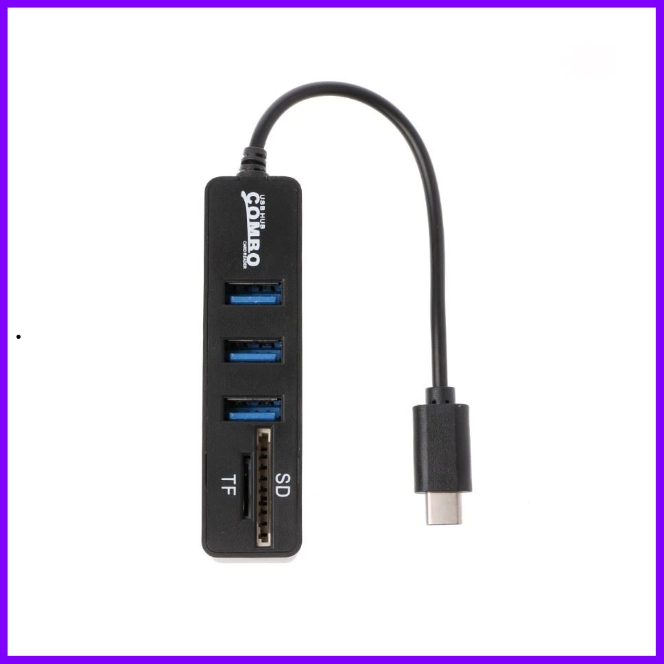 HOT SALE 2 in 1 Type-C OTG USB 2.0 3 Ports & SD / TF Card Reader HUB Splitter Combo ราคาถูกที่สุด