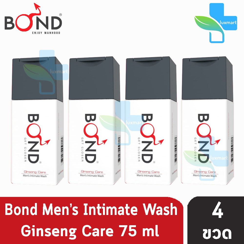 [เจลล้างน้องชาย] Bond Wash 75 Ml. บอนด์ วอช (สูตรอุ่น) จินแส็ง แคร์ เจลทำความสะอาดจุดซ่อนเร้นสำหรับผู้ชาย [4 ขวด]สีแดง