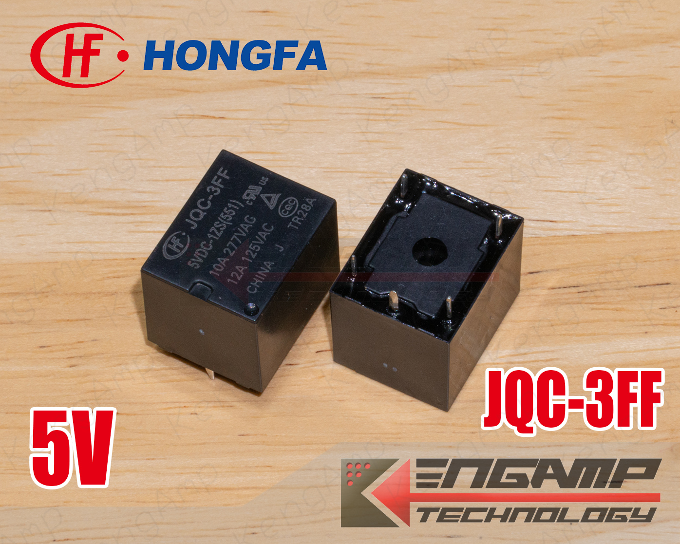 (สินค้ามีตัวเลือก) [RLY] JQC-3FF 5Vdc 12Vdc -1ZS (5ขา) Hongfa Relay 5V ...