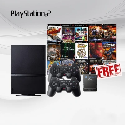 Ps2 เครื่อง Ps2 Sony PlayStation 2 ของแท้ 2 จอย แถมแผ่นเกมฟรี 5 เกมพร้อมเล่นเกม (Sony PlayStation 2 )