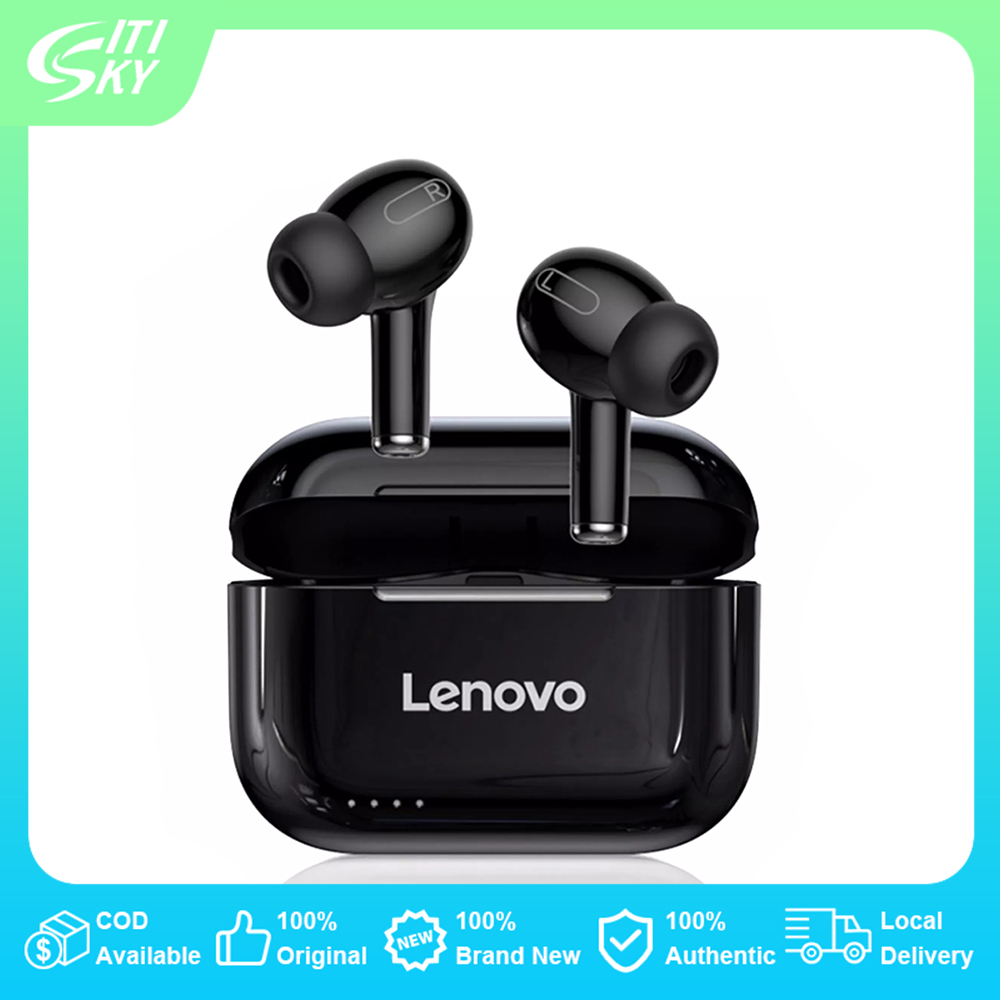 Lenovo LP1S TWS หูฟังบลูทู ธ กีฬาชุดหูฟังไร้สายหูฟังสเตอริโอไฮไฟเพลงพร้อมไมโครโฟน LP1 S สำหรับสมาร์ทโฟน Android IOS