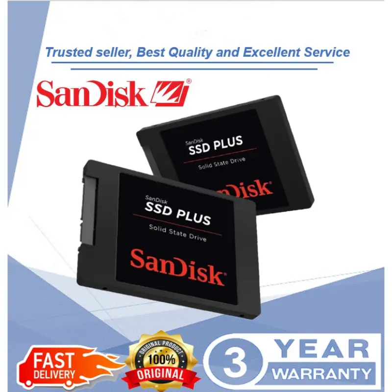 ภาพสินค้าSanDisk SSD PLUS 3D NAND 2.5" SATA Solid State Drive Max. 560MB/s ((120G/240G/480G/960G) เหมาะสำหรับโน๊ตบุ๊คและเดสก์ท็อป รับประกัน 3 ปี จากร้าน Hayon บน Lazada ภาพที่ 8