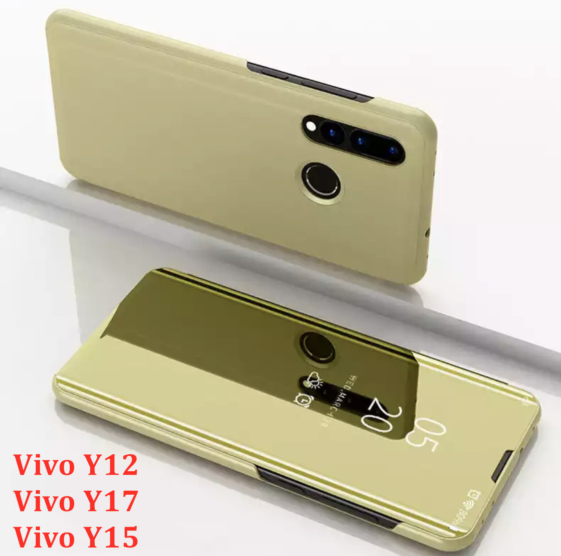 [ส่งจากไทย] Case Vivo Y17 เคสเปิดปิดเงา สำหรับรุ่น Vivo Y17 ฝาพับ กระเป๋า vivo วาย17 Smart Case เคสวีโว่ Y17 เคสฝาเปิดปิดเงา สมาร์ทเคส เคสตั้งได้ Vivo Y17 Flip Mirror Leather Case With Stand Holder เคสมือถือ เคสโทรศัพท์ รับประกันความพอใจ สี ทอง