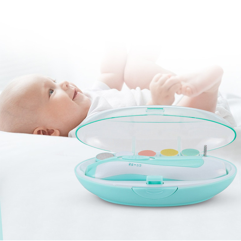 กรรไกรตัดเล็บ กรรไกรตัดเล็บไฟฟ้าสำหรับทารก ชุดตัดเล็บเด็ก กรรไกรตัดเล็บเด็ก เครื่องตัดเล็บเด็กอัตโนมั 6 in1 Electric Safe Baby Nail Kit Adult Baby Accessories