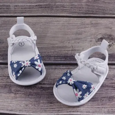 【beautywoo】 Summer Baby Girl Shoes Bowknot Shoes Anti-Slip Crib Shoes Soft Sole Prewalkers For 0-18M