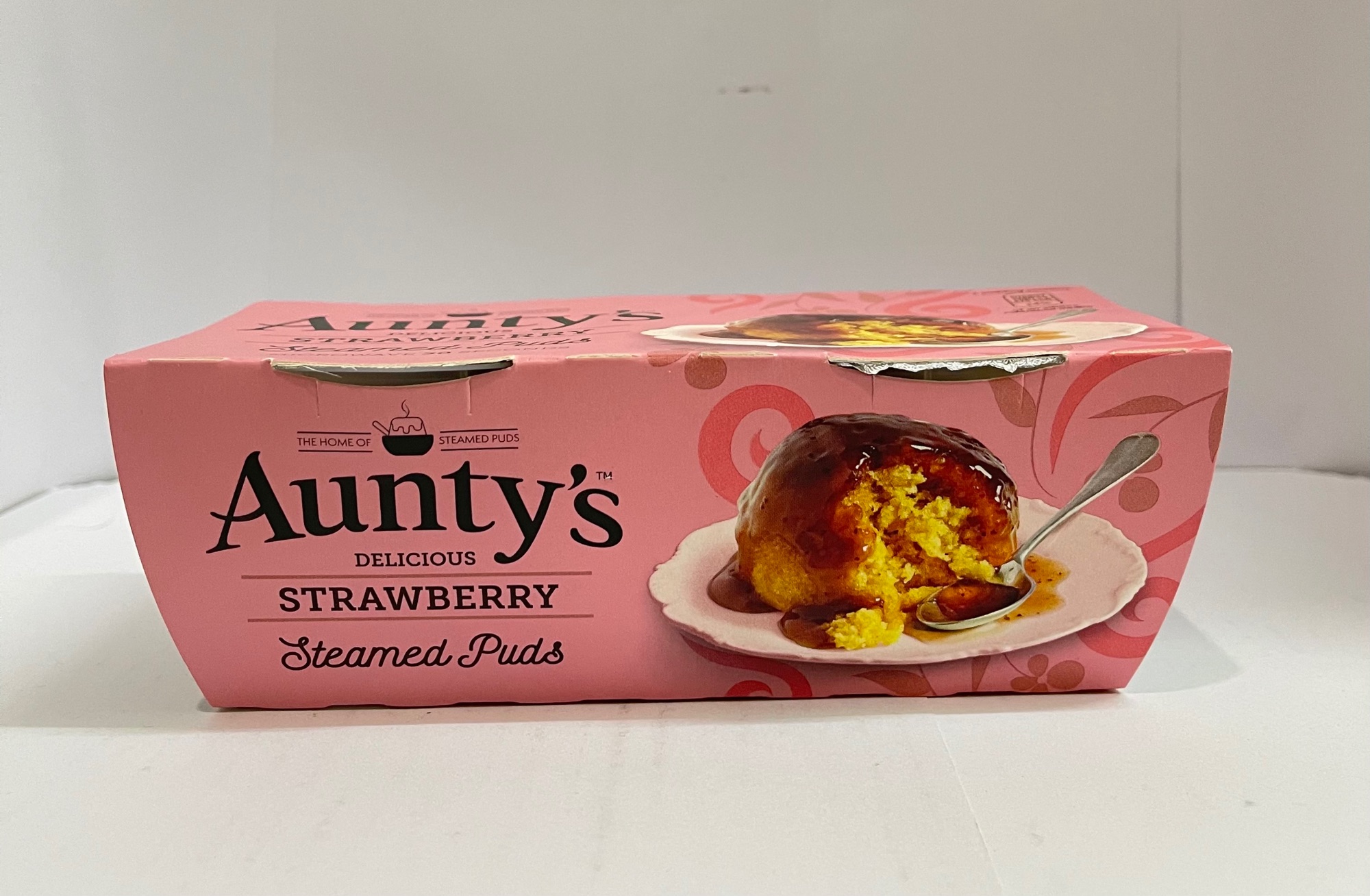 Aunty’s DELICIOUS STRAWBERRY Steamed Puds.  2 x 95g.