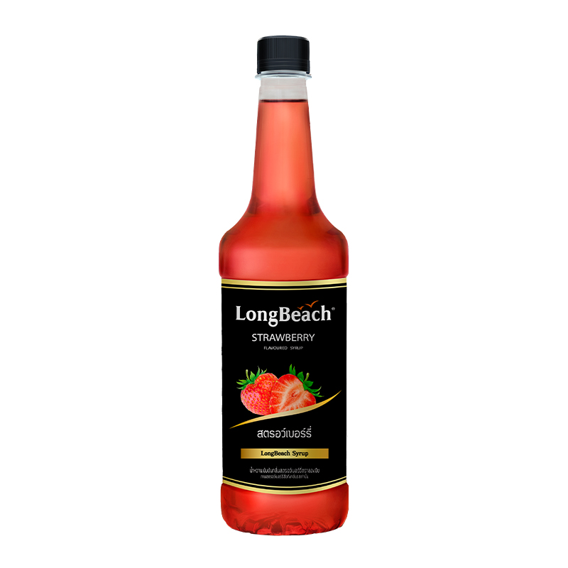 ลองบีชไซรัปสตรอว์เบอร์รี่ ขนาด 740 มล. LongฺBeach Strawberry Syrup Size 740 ml.