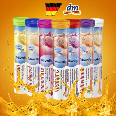 Mivolis มิโวลิส dm DAS Gesunde Plus EXP.06/22 Mivolis Vitamin Effervescent tablet วิตามินเม็ดฟู่ Vitamin C จากเยอรมนีแท้ 100% 20 เม็ด